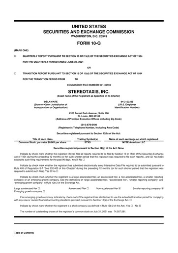 Thumbnail Stereotaxis 10-Q Quarterly Report FY2021 