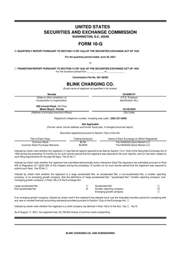 Thumbnail Blink Charging
 10-Q Quarterly Report FY2021 