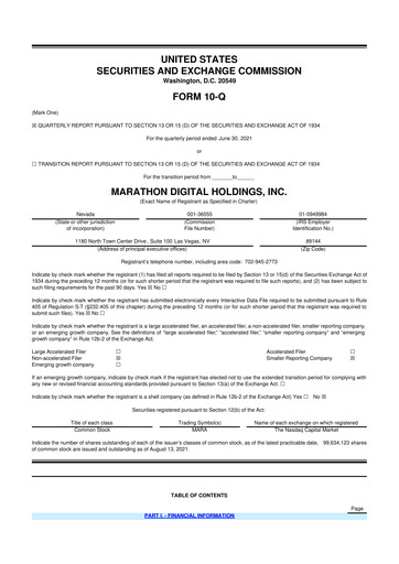 Thumbnail MARA Holdings
 10-Q Quarterly Report FY2021 