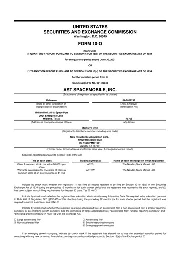 Thumbnail AST SpaceMobile 10-Q Quarterly Report FY2021 