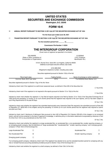 Thumbnail The InterGroup Corporation 10-K Annual Report 2021
