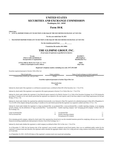 Thumbnail The Glimpse Group 10-K Annual Report 2021