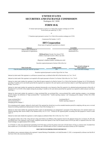 Thumbnail IDT Corporation
 10-K Annual Report 2021