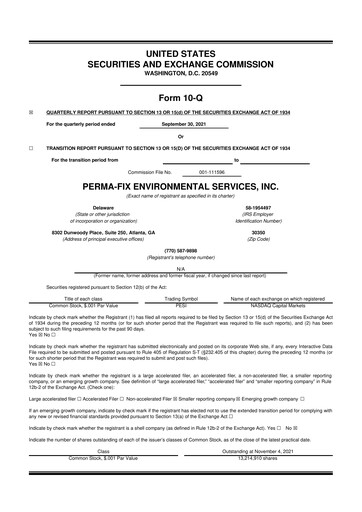 Thumbnail Perma-Fix Environmental Services 10-Q Quarterly Report FY2021 