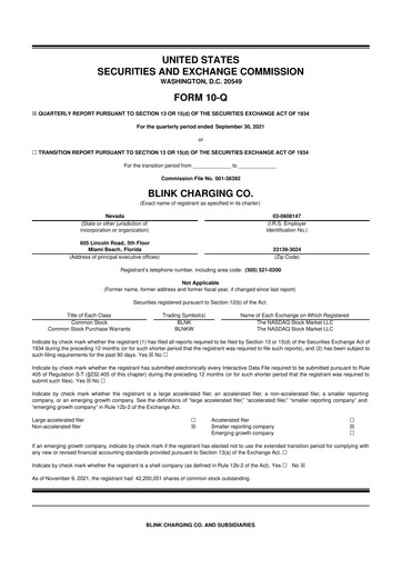 Thumbnail Blink Charging
 10-Q Quarterly Report FY2021 