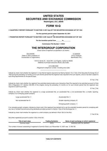 Thumbnail The InterGroup Corporation 10-Q Quarterly Report FY2022 