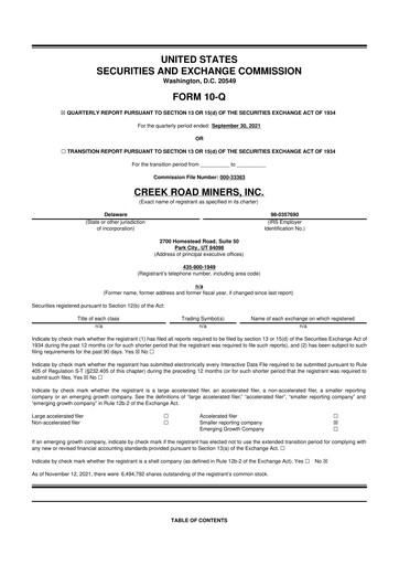 Thumbnail Prairie Operating 10-Q Quarterly Report FY2021 