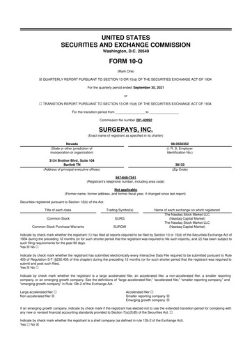 Vorschaubild SurgePays 10-Q Quartalsbericht 2021 