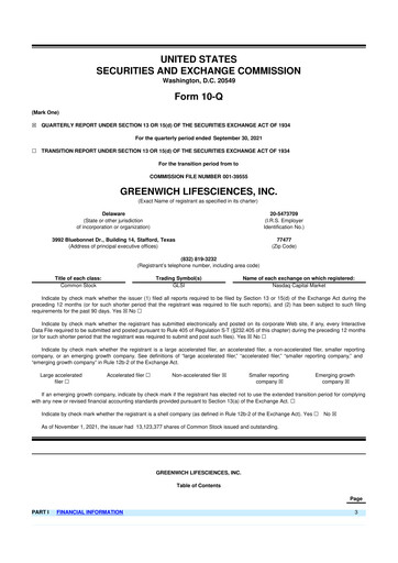 Thumbnail Greenwich LifeSciences 10-Q Quarterly Report FY2021 