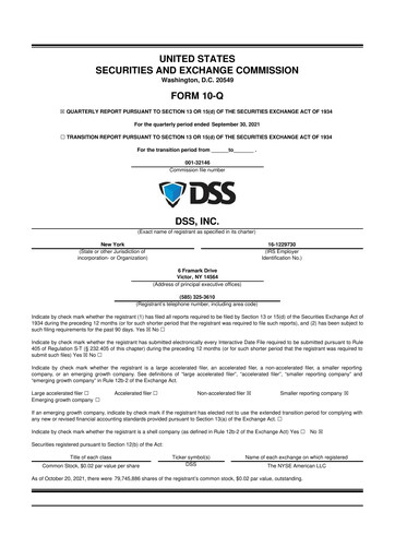 Vorschaubild DSS, Inc. (Document Security Systems) 10-Q Quartalsbericht 2021 