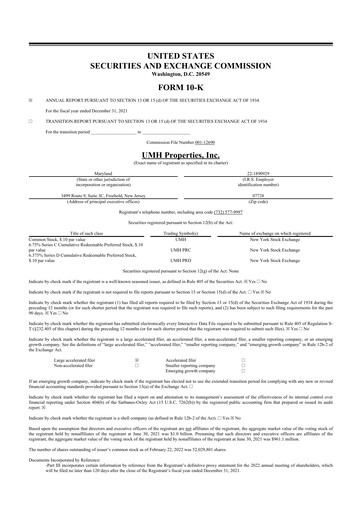 Thumbnail UMH Properties 10-K Annual Report 2021