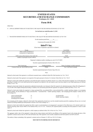 Vorschaubild fuboTV 10-K Jahresbericht 2021