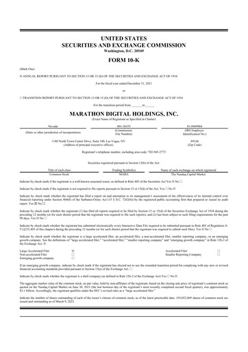 Thumbnail MARA Holdings
 10-K Annual Report 2021