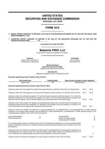 Thumbnail Belpointe PREP, LLC 10-K Annual Report 2021