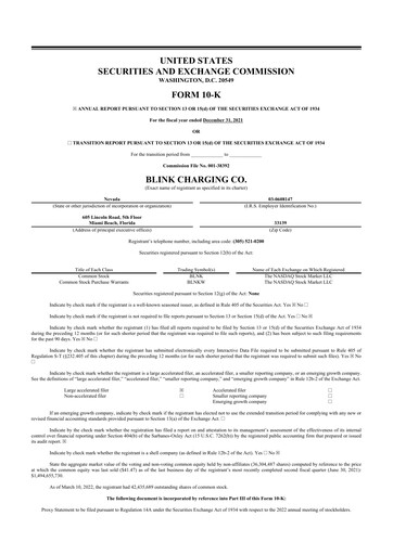 Vorschaubild Blink Charging
 10-K Jahresbericht 2021