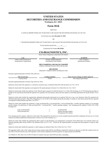 Thumbnail Co-Diagnostics
 10-K Annual Report 2021