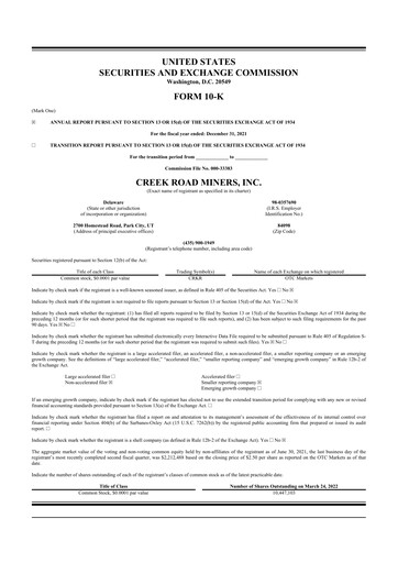 Thumbnail Prairie Operating 10-K Annual Report 2021