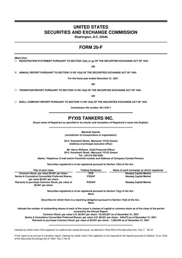 Vorschaubild Pyxis Tankers 20-F Jahresbericht 2021