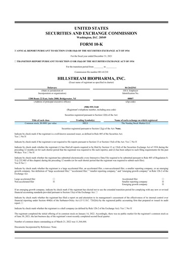 Thumbnail Tharimmune 10-K Annual Report 2021