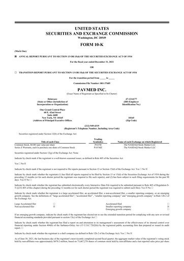 Miniature PAVmed
 10-K Rapport annuel 2021