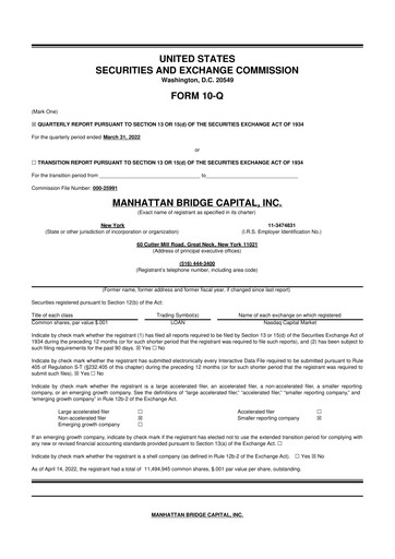 Thumbnail Manhattan Bridge Capital
 10-Q Quarterly Report FY 
