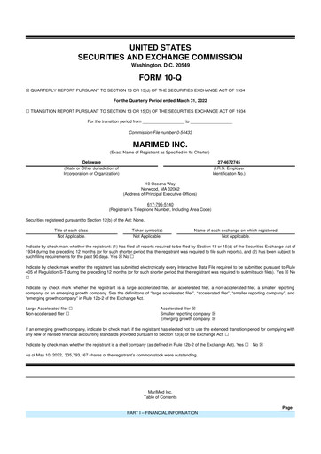 Thumbnail MariMed 10-Q Quarterly Report FY2022 