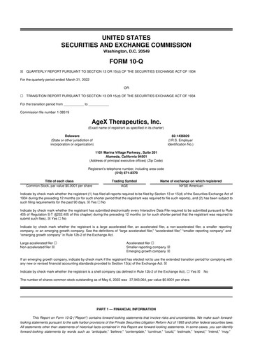 Thumbnail Serina Therapeutics 10-Q Quarterly Report FY2022 