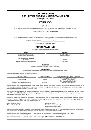 Vorschaubild SurgePays 10-Q Quartalsbericht 2022 