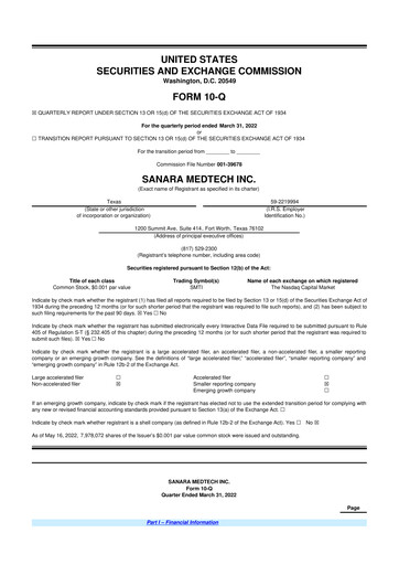Thumbnail Sanara MedTech 10-Q Quarterly Report FY 