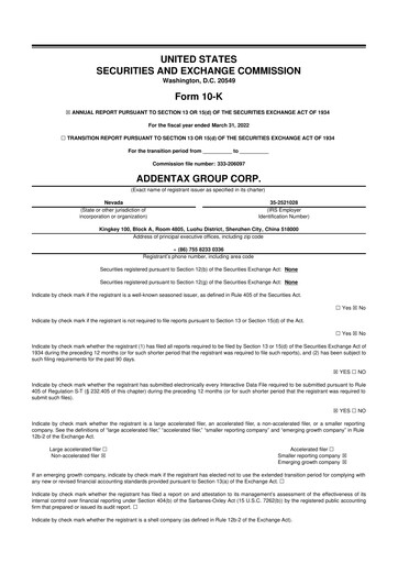 Thumbnail Addentax Group 10-K Annual Report 2022