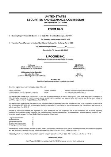 Thumbnail Lipocine 10-Q Quarterly Report FY2022 