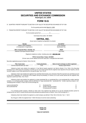 Thumbnail VirTra 10-Q Quarterly Report FY2022 