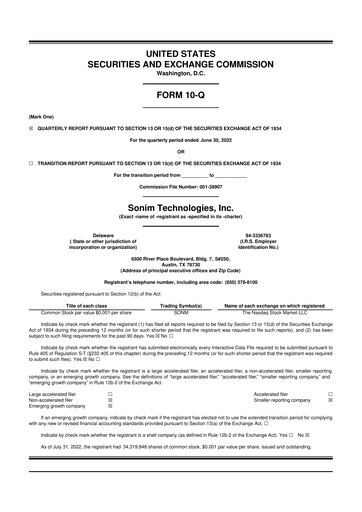 Thumbnail Sonim Technologies
 10-Q Quarterly Report FY2022 