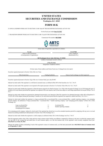 Thumbnail American Battery Technology Company 10-K Annual Report 2022