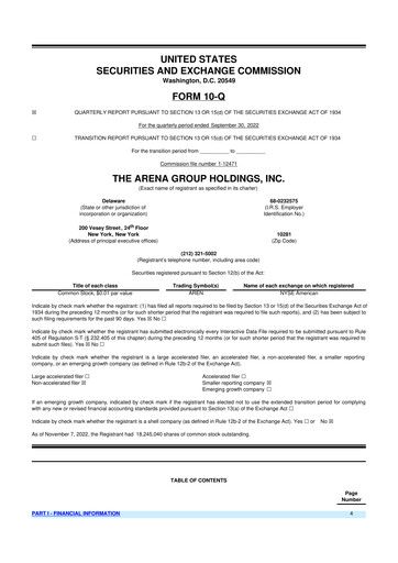 Thumbnail The Arena Group 10-Q Quarterly Report FY2022 