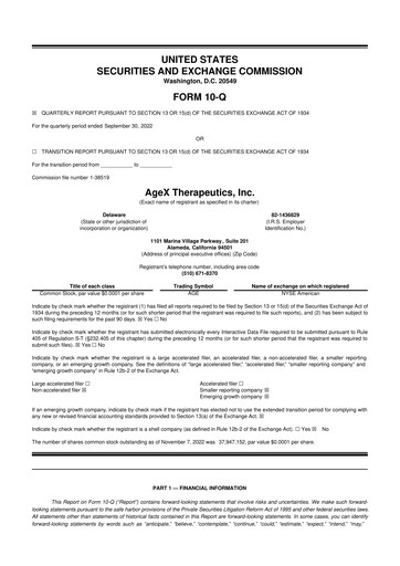 Thumbnail Serina Therapeutics 10-Q Quarterly Report FY2022 