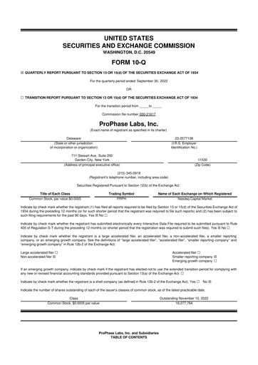 Thumbnail ProPhase Labs 10-Q Quarterly Report FY2022 