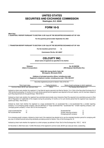 Vorschaubild Celcuity Inc. 10-Q Quartalsbericht 2022 