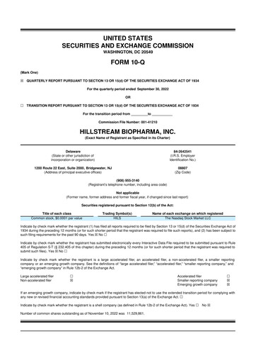 Vorschaubild Tharimmune 10-Q Quartalsbericht 2022 
