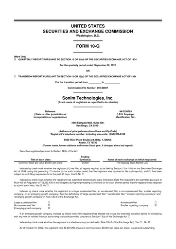 Thumbnail Sonim Technologies
 10-Q Quarterly Report FY2022 