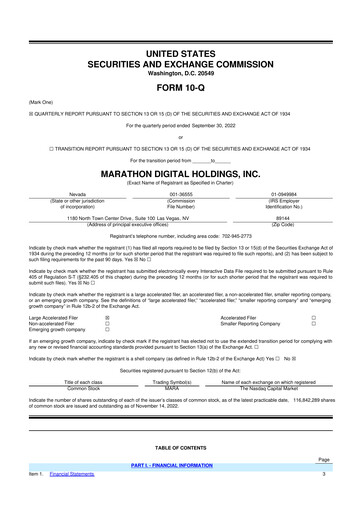 Thumbnail MARA Holdings
 10-Q Quarterly Report FY2022 