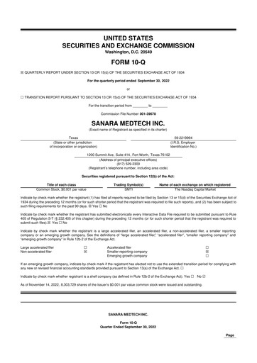 Thumbnail Sanara MedTech 10-Q Quarterly Report FY 