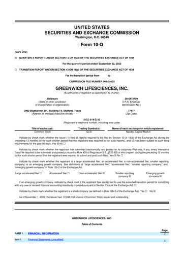 Thumbnail Greenwich LifeSciences 10-Q Quarterly Report FY2022 