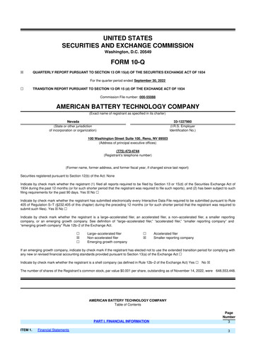 Thumbnail American Battery Technology Company 10-Q Quarterly Report FY2023 