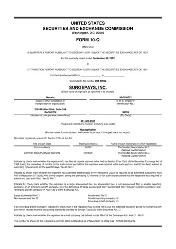 Vorschaubild SurgePays 10-Q Quartalsbericht 2022 