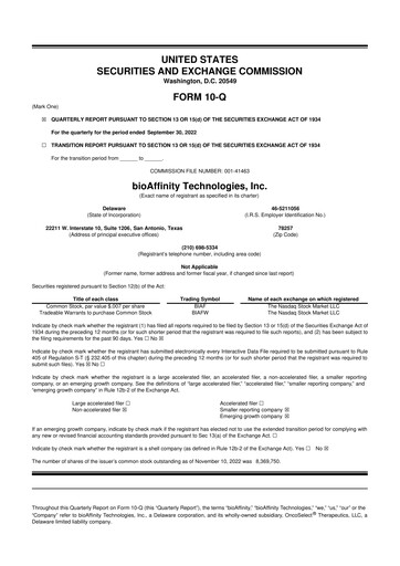 Vorschaubild bioAffinity Technologies 10-Q Quartalsbericht 2022 