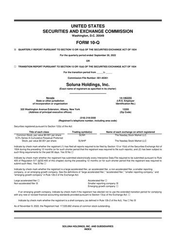 Vorschaubild Soluna Holdings 10-Q Quartalsbericht 2022 