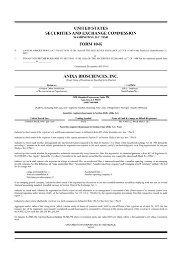 Thumbnail Anixa Biosciences 10-K Annual Report 2022