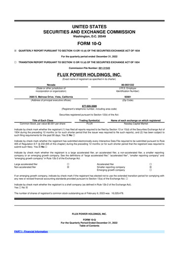 Thumbnail Flux Power 10-Q Quarterly Report FY2023 