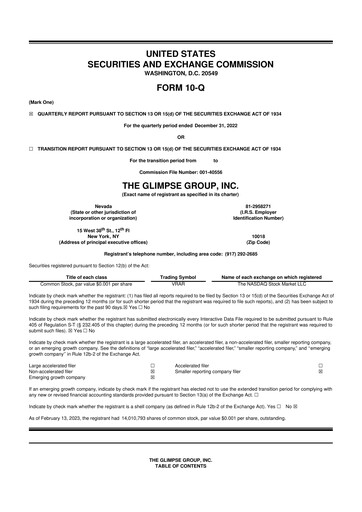 Thumbnail The Glimpse Group 10-Q Quarterly Report FY2023 